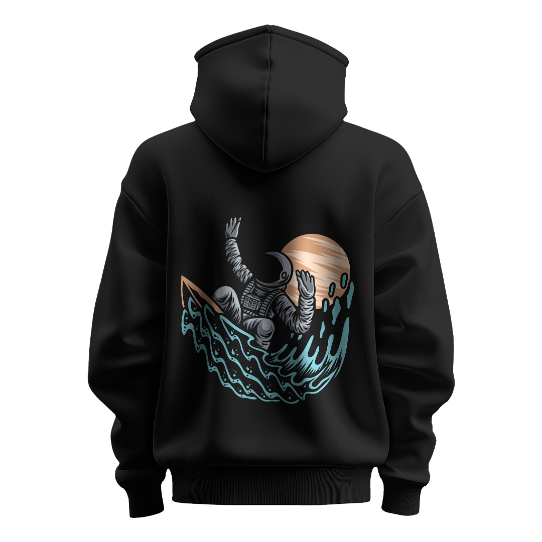 BULL CLOTHING Mens Space Adventure Astronaut Hoodie | Premium 280 GSM Fleece | 60% Cotton, 40% Polyester Blend | Comfortable Casual Wear Sweatshirt